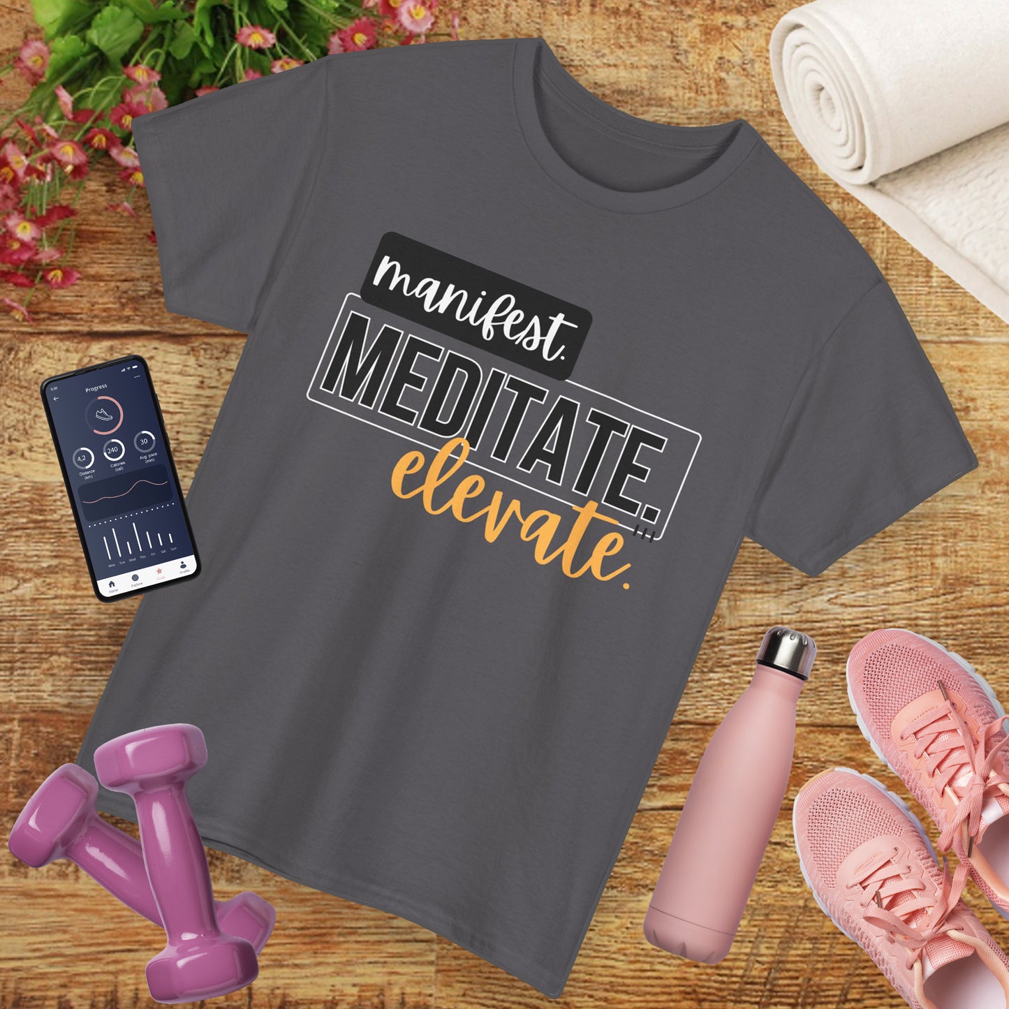 🔮Manifest, Meditate, Elevate Tee - Align, Rise, Repeat