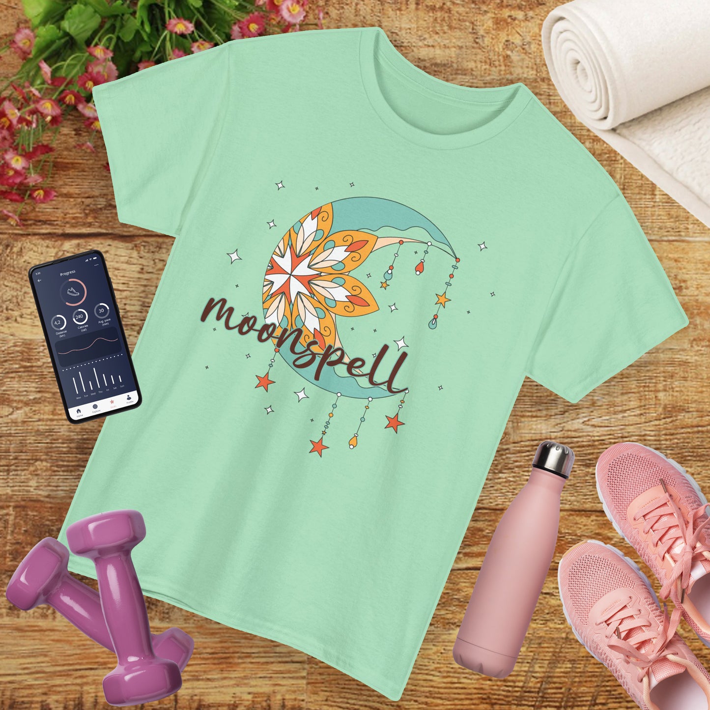 🌙 Moonspell Magic Heavy Cotton Tee - Embrace Your Boho Spirit