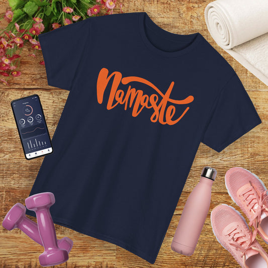 "Namaste" Heavy Cotton Tee - A Gentle Bow to the Light Within