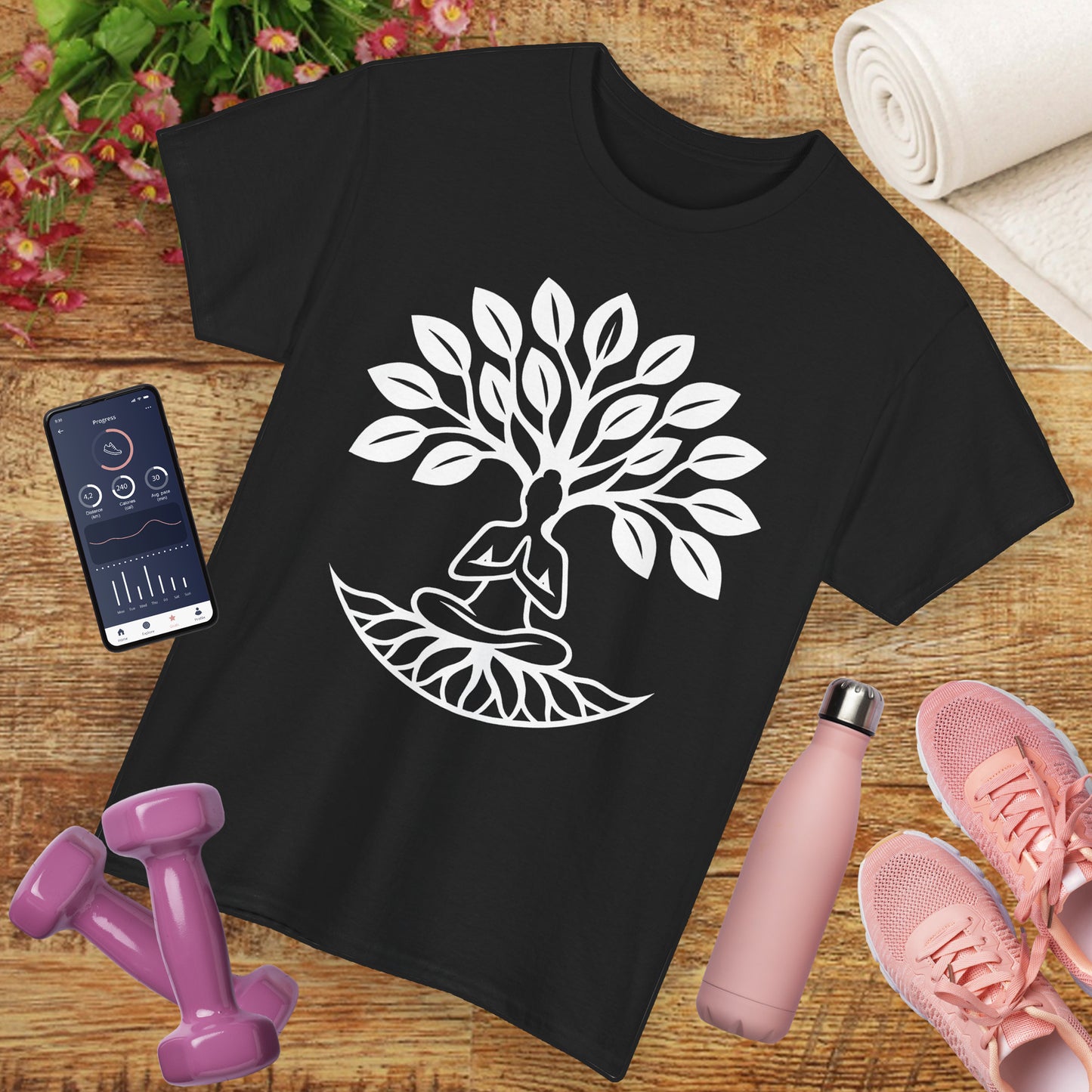 "Rooted in Presence" - Tree of Life & Meditative Balance Heavy Cotton Tee