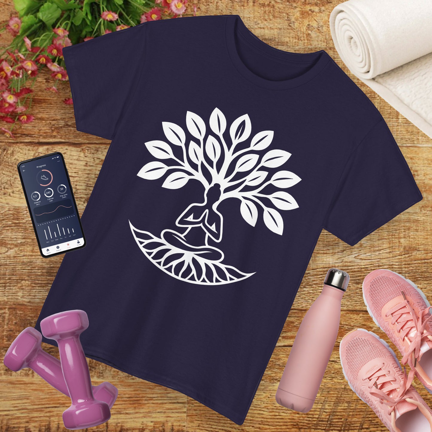 "Rooted in Presence" - Tree of Life & Meditative Balance Heavy Cotton Tee