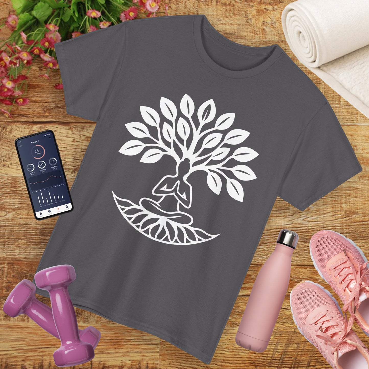 "Rooted in Presence" - Tree of Life & Meditative Balance Heavy Cotton Tee