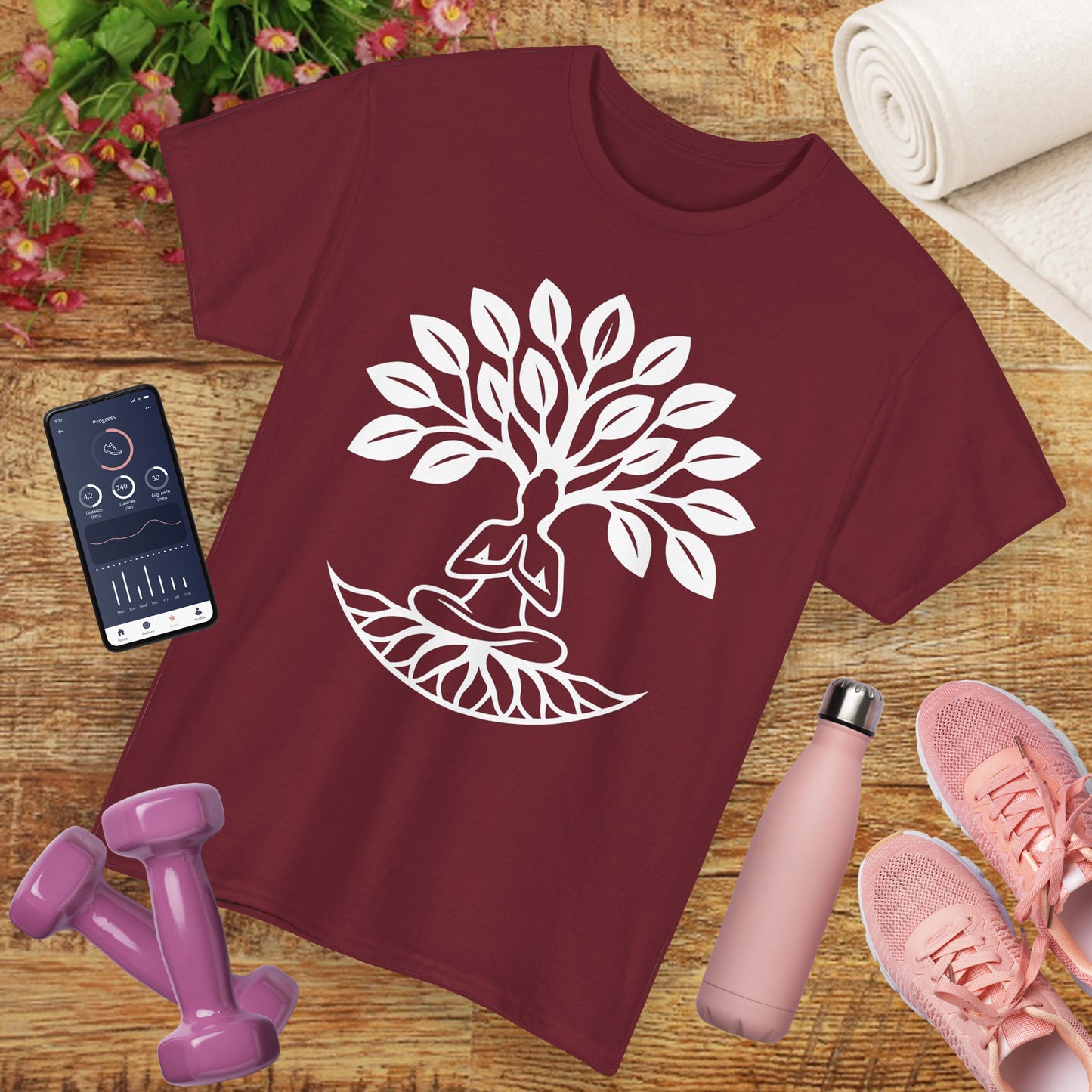"Rooted in Presence" - Tree of Life & Meditative Balance Heavy Cotton Tee
