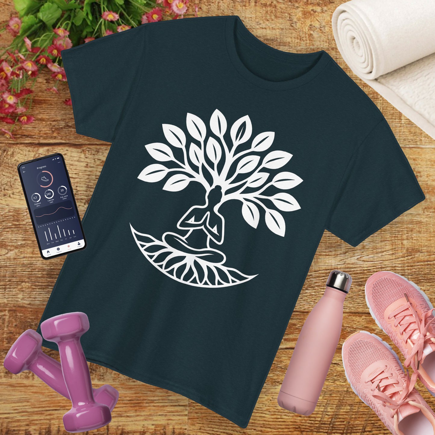 "Rooted in Presence" - Tree of Life & Meditative Balance Heavy Cotton Tee