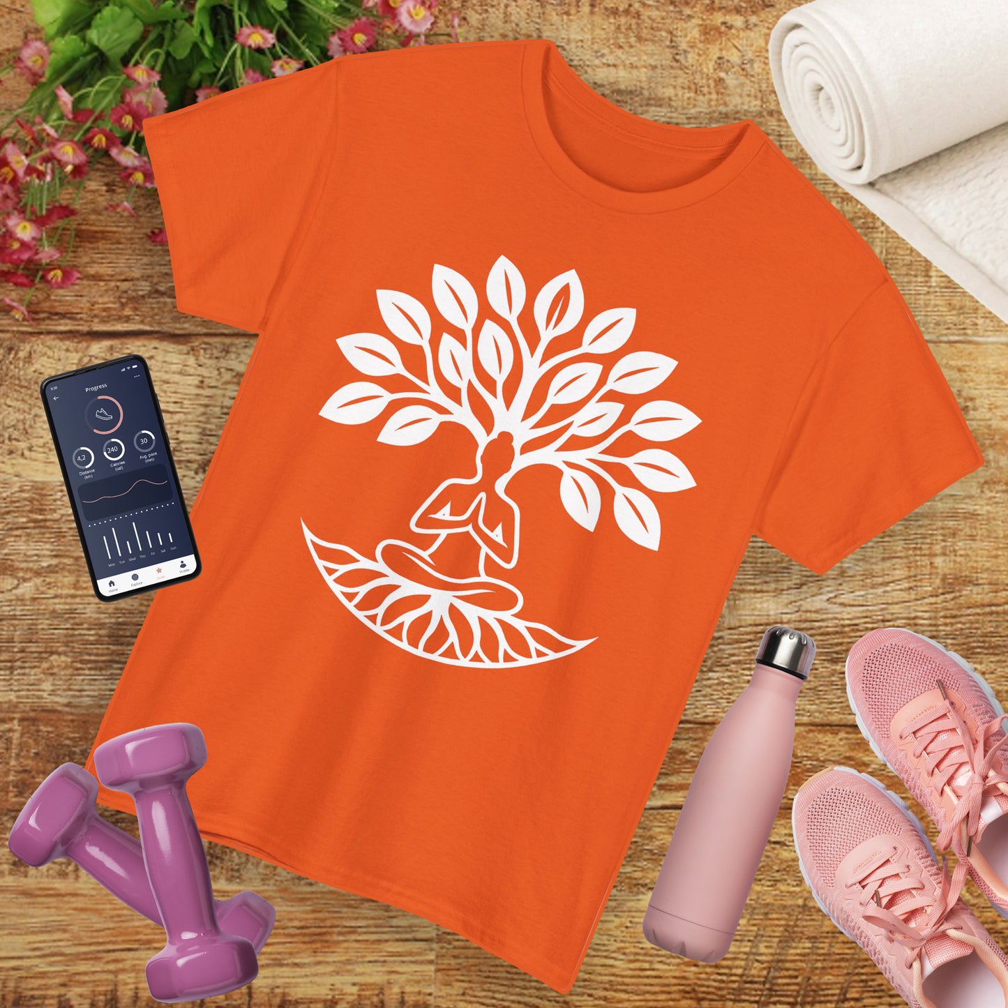 "Rooted in Presence" - Tree of Life & Meditative Balance Heavy Cotton Tee