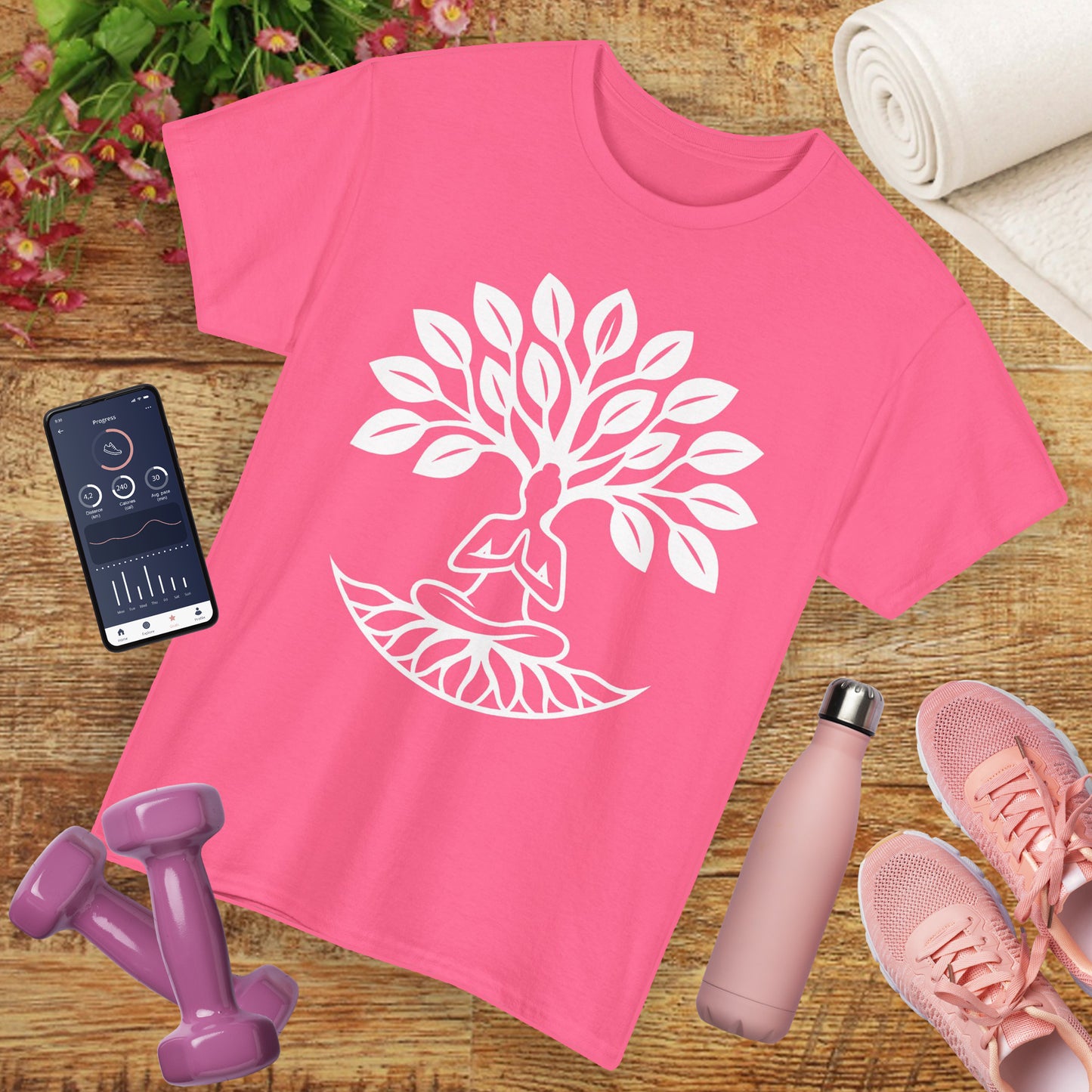 "Rooted in Presence" - Tree of Life & Meditative Balance Heavy Cotton Tee