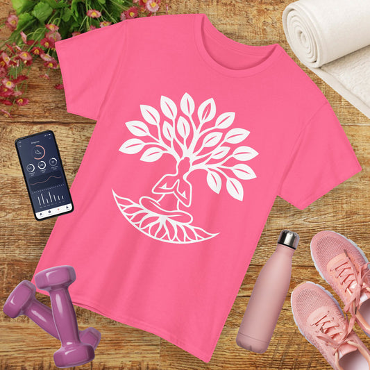 "Rooted in Presence" - Tree of Life & Meditative Balance Heavy Cotton Tee