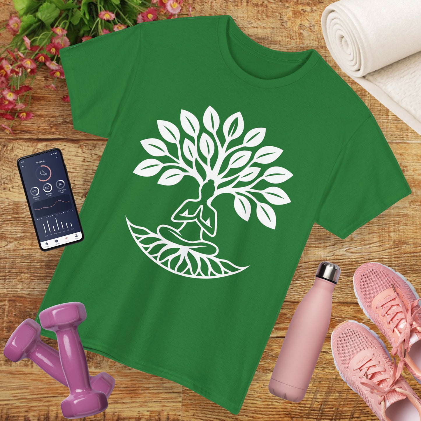 "Rooted in Presence" - Tree of Life & Meditative Balance Heavy Cotton Tee