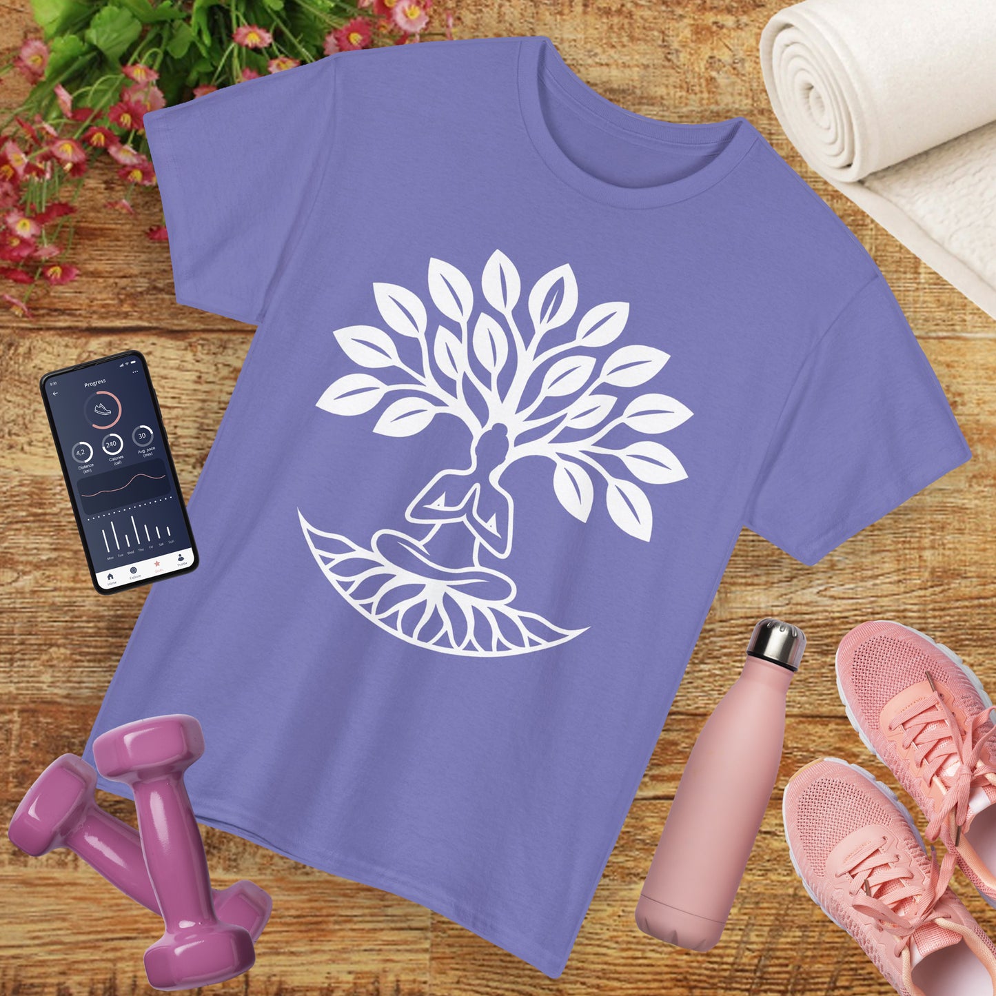 "Rooted in Presence" - Tree of Life & Meditative Balance Heavy Cotton Tee