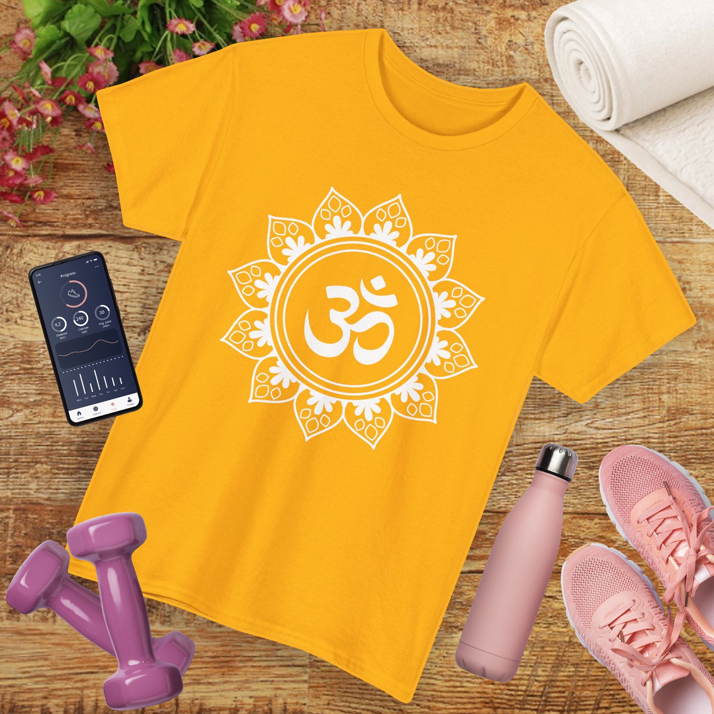 Tranquil OM Mandala Heavy Cotton Tee - Embrace Peace Within