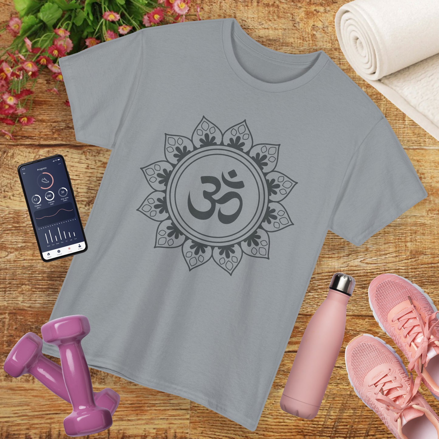 Tranquil OM Mandala Heavy Cotton Tee - Embrace Peace Within