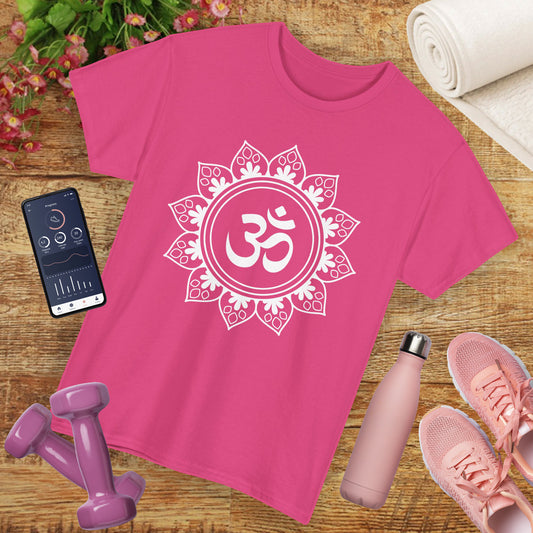 Tranquil OM Mandala Heavy Cotton Tee - Embrace Peace Within