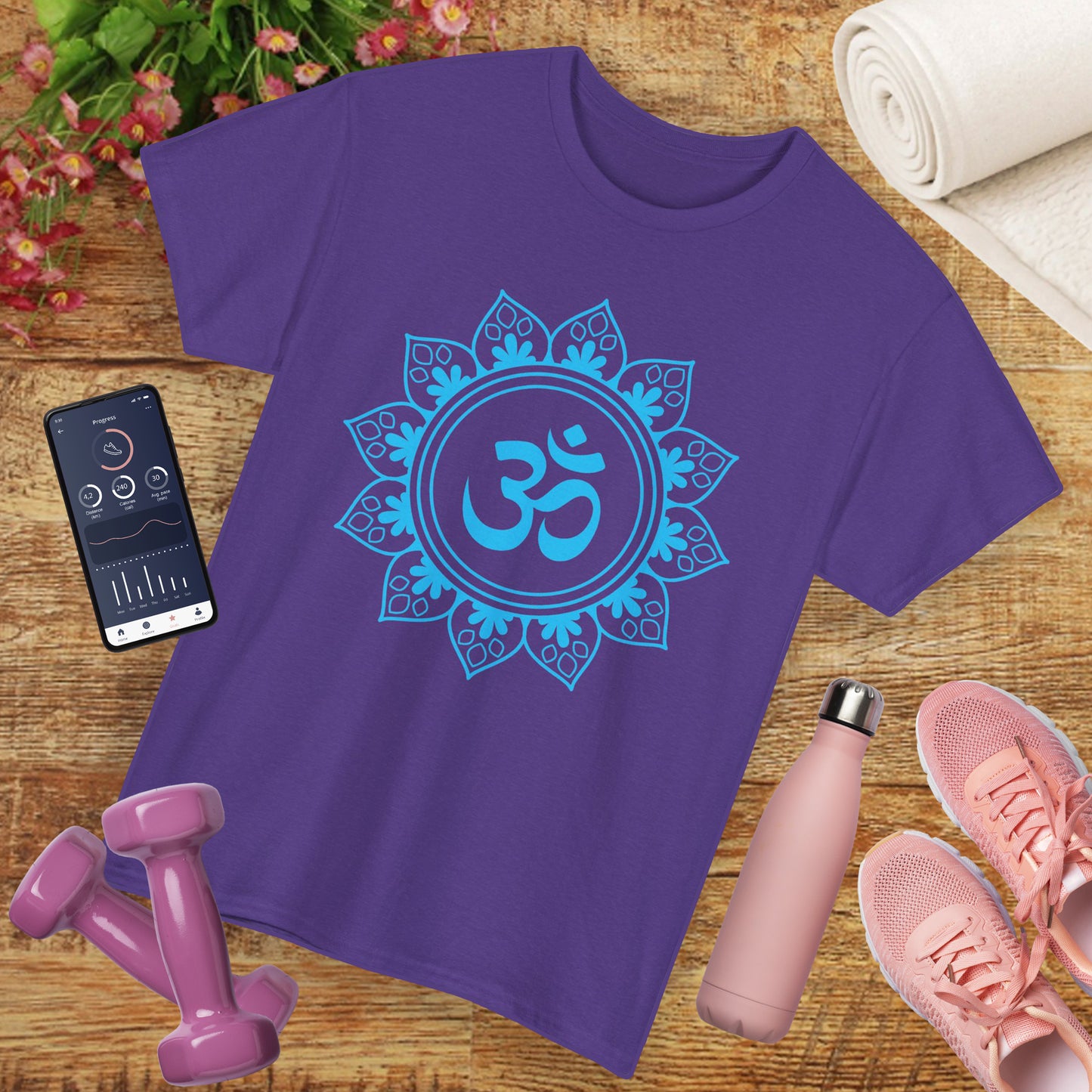 Tranquil OM Mandala Heavy Cotton Tee - Embrace Peace Within