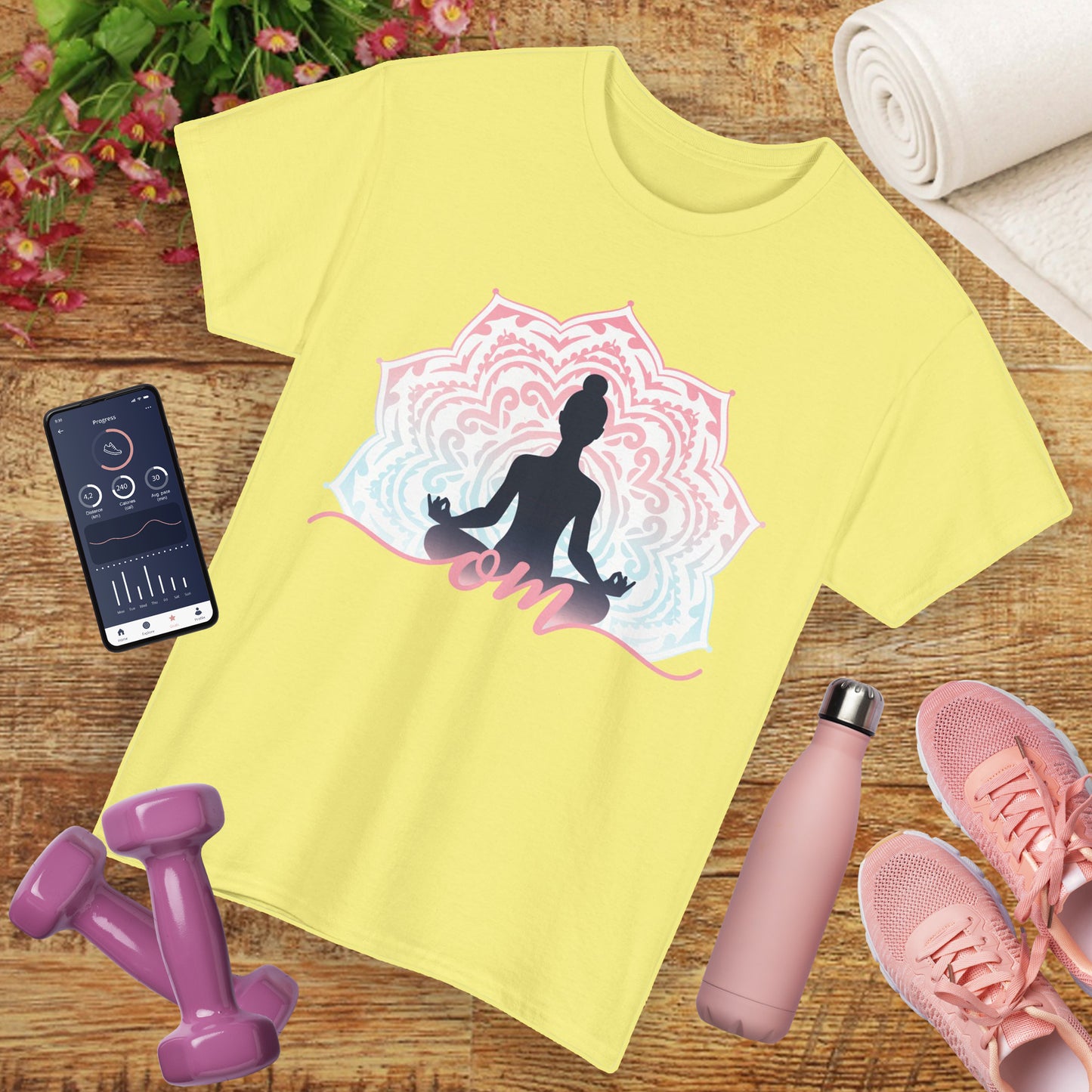 “Om Within” - Heavy Cotton Tee - Peaceful Presence & Mandala Energy