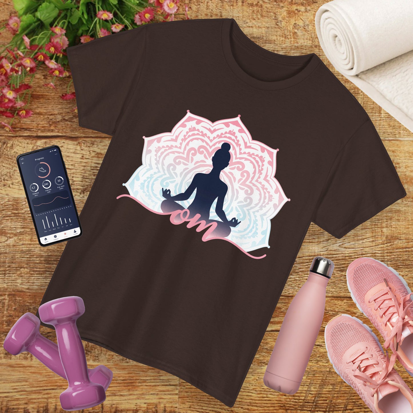 “Om Within” - Heavy Cotton Tee - Peaceful Presence & Mandala Energy