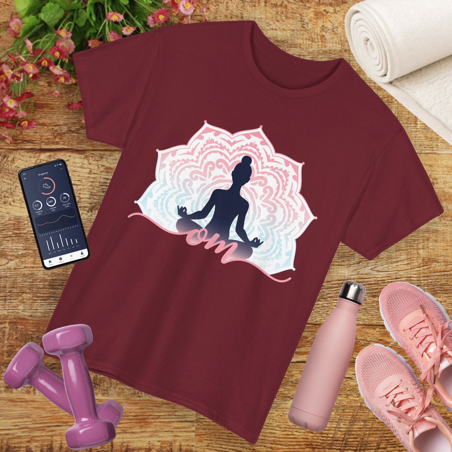 “Om Within” - Heavy Cotton Tee - Peaceful Presence & Mandala Energy