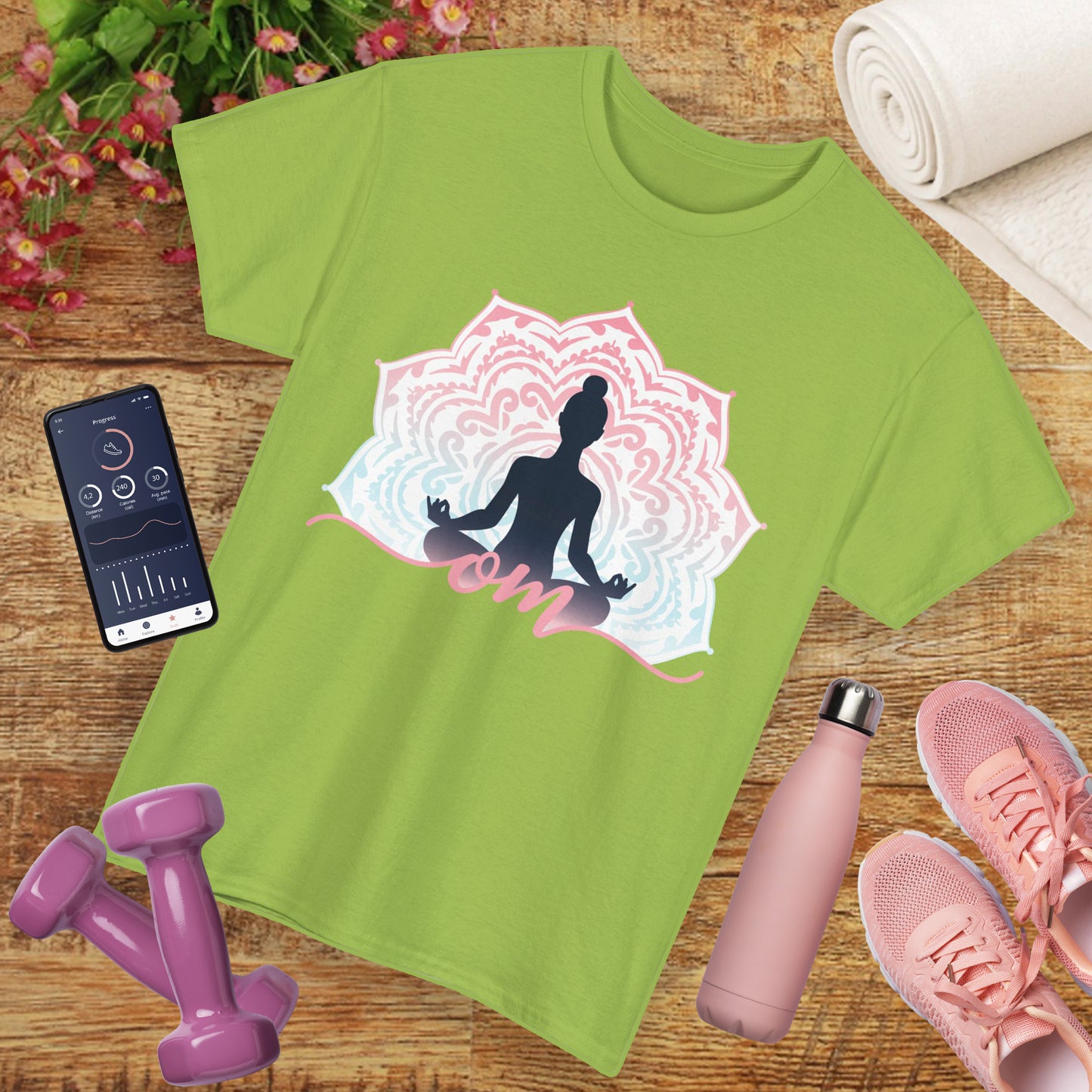 “Om Within” - Heavy Cotton Tee - Peaceful Presence & Mandala Energy