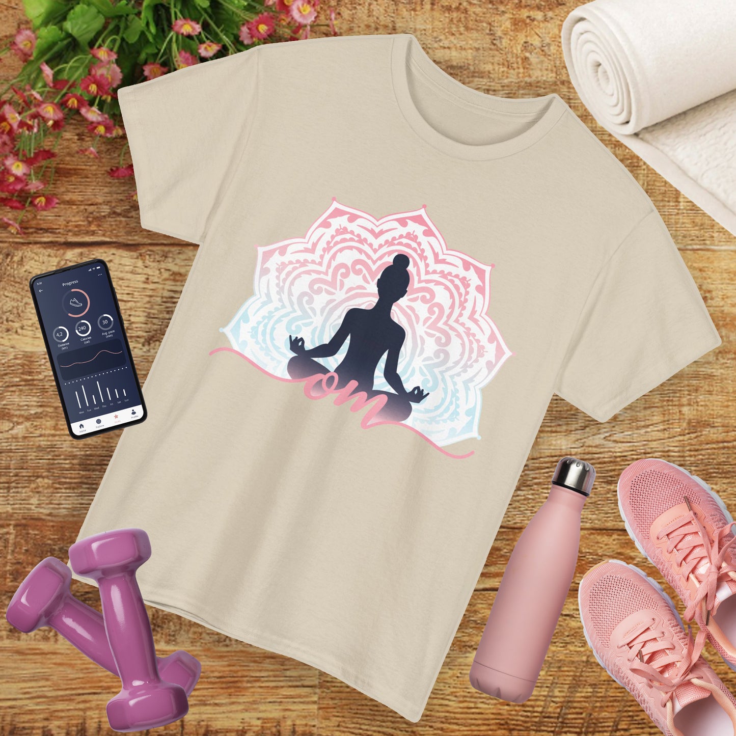 “Om Within” - Heavy Cotton Tee - Peaceful Presence & Mandala Energy