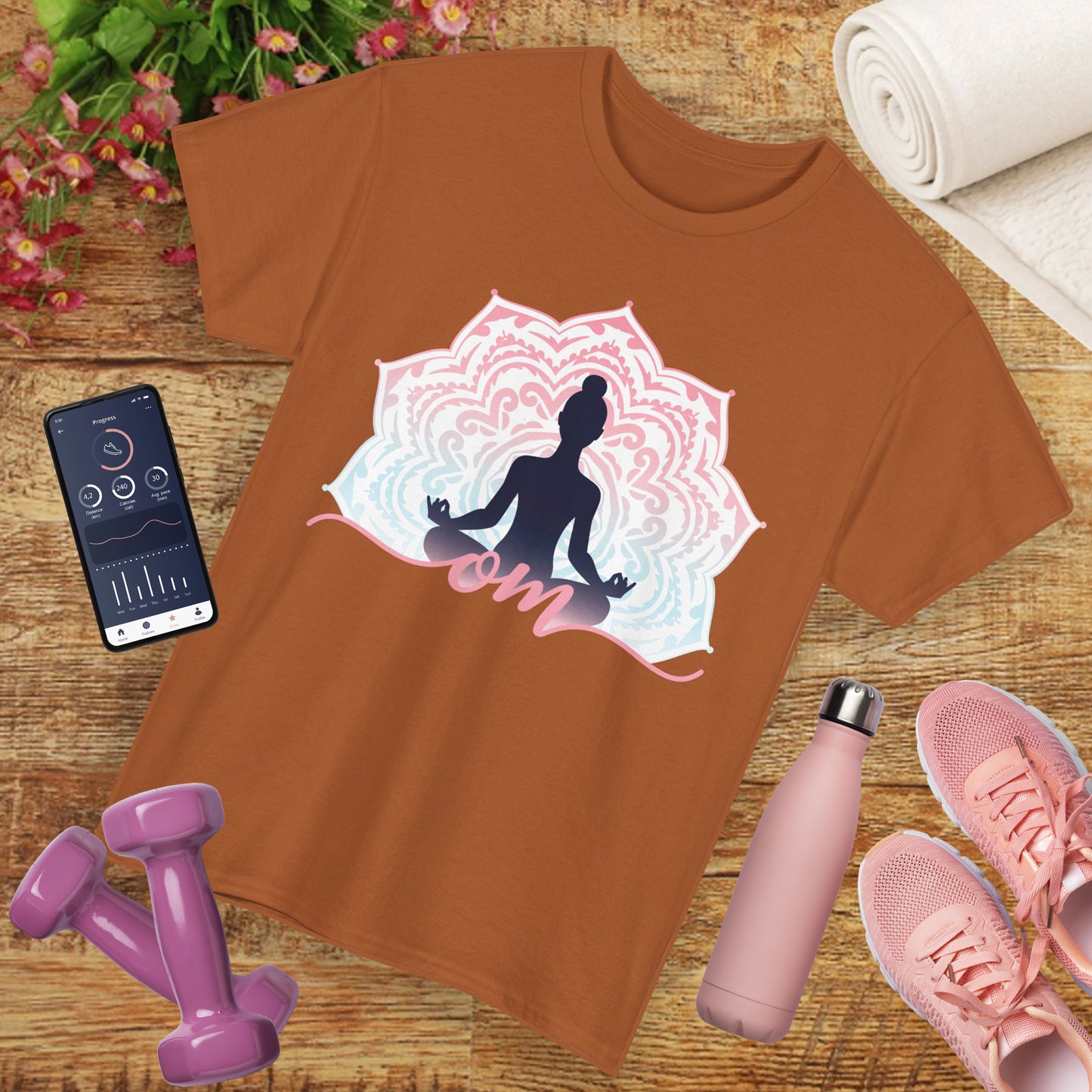 “Om Within” - Heavy Cotton Tee - Peaceful Presence & Mandala Energy