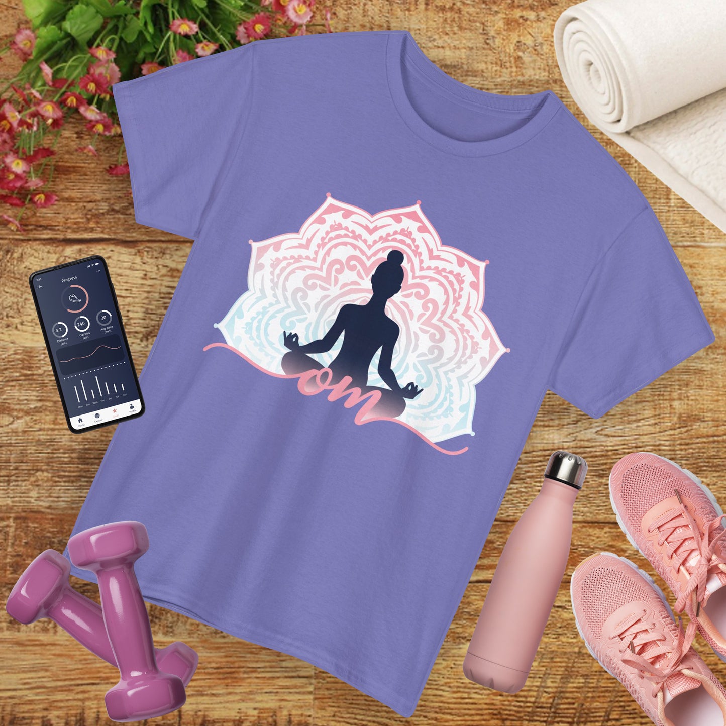 “Om Within” - Heavy Cotton Tee - Peaceful Presence & Mandala Energy