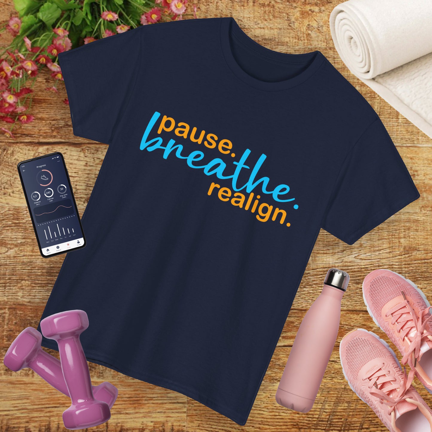 🌬️Aligned Calm Heavy Cotton Tee - Pause. Breathe. Align.