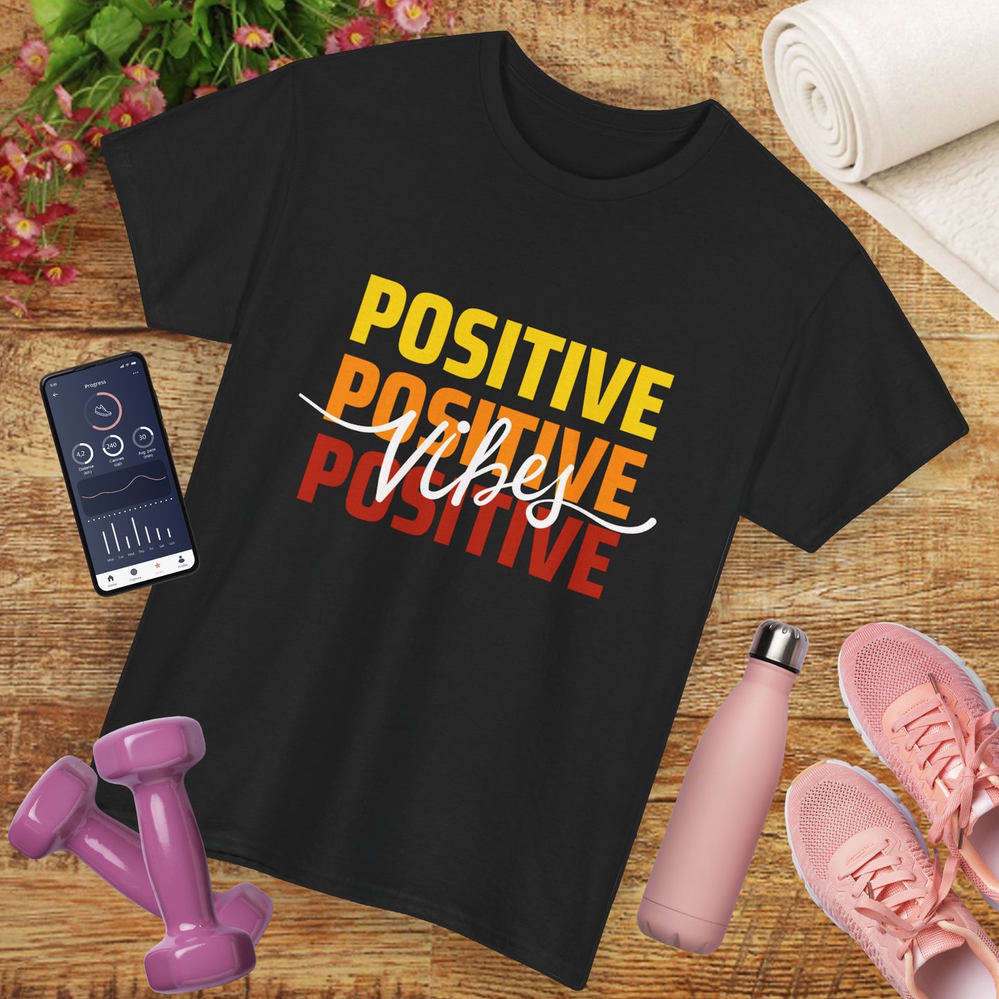 Positive Vibes - Triple Affirmation Heavy Cotton T-Shirt