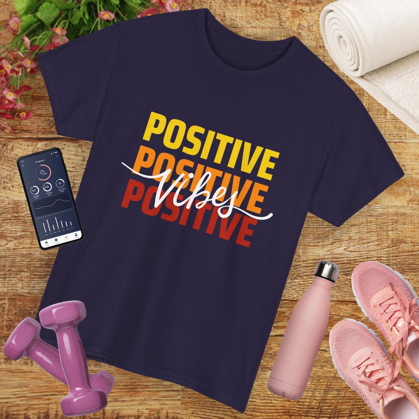 Positive Vibes - Triple Affirmation Heavy Cotton T-Shirt
