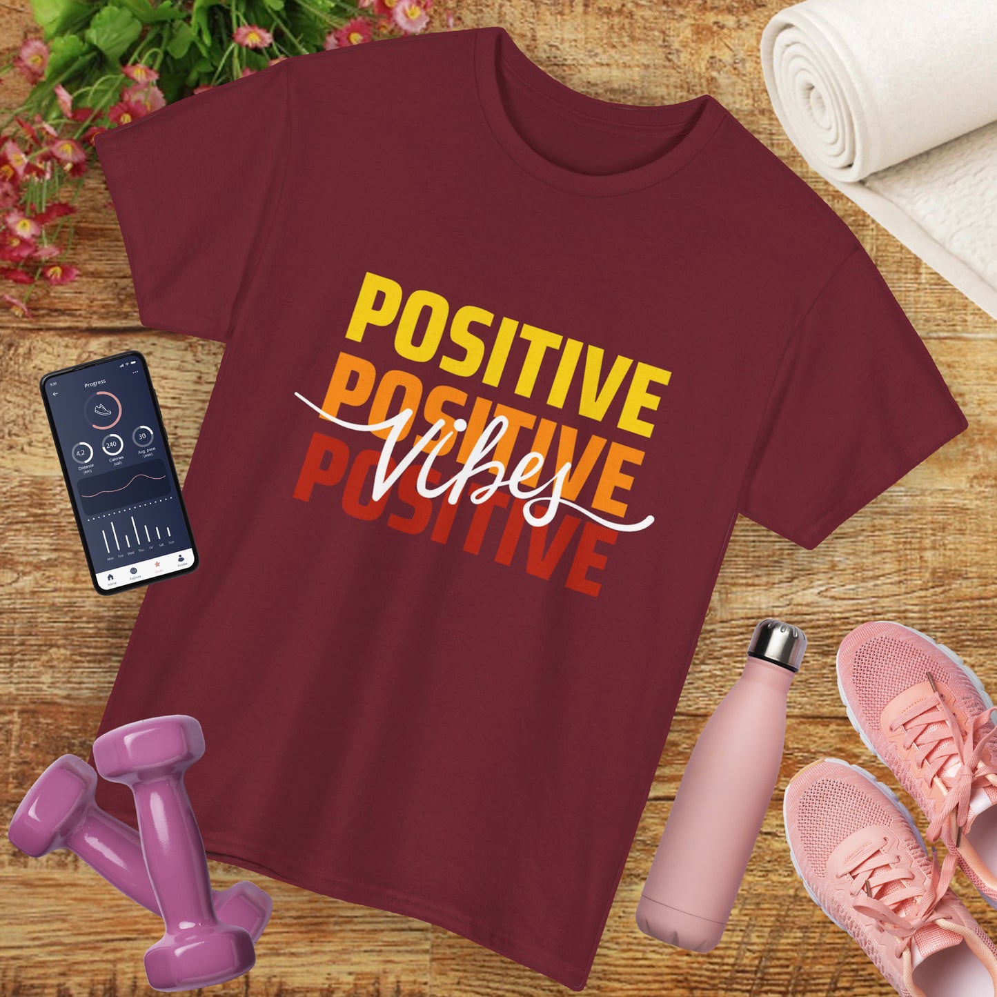 Positive Vibes - Triple Affirmation Heavy Cotton T-Shirt