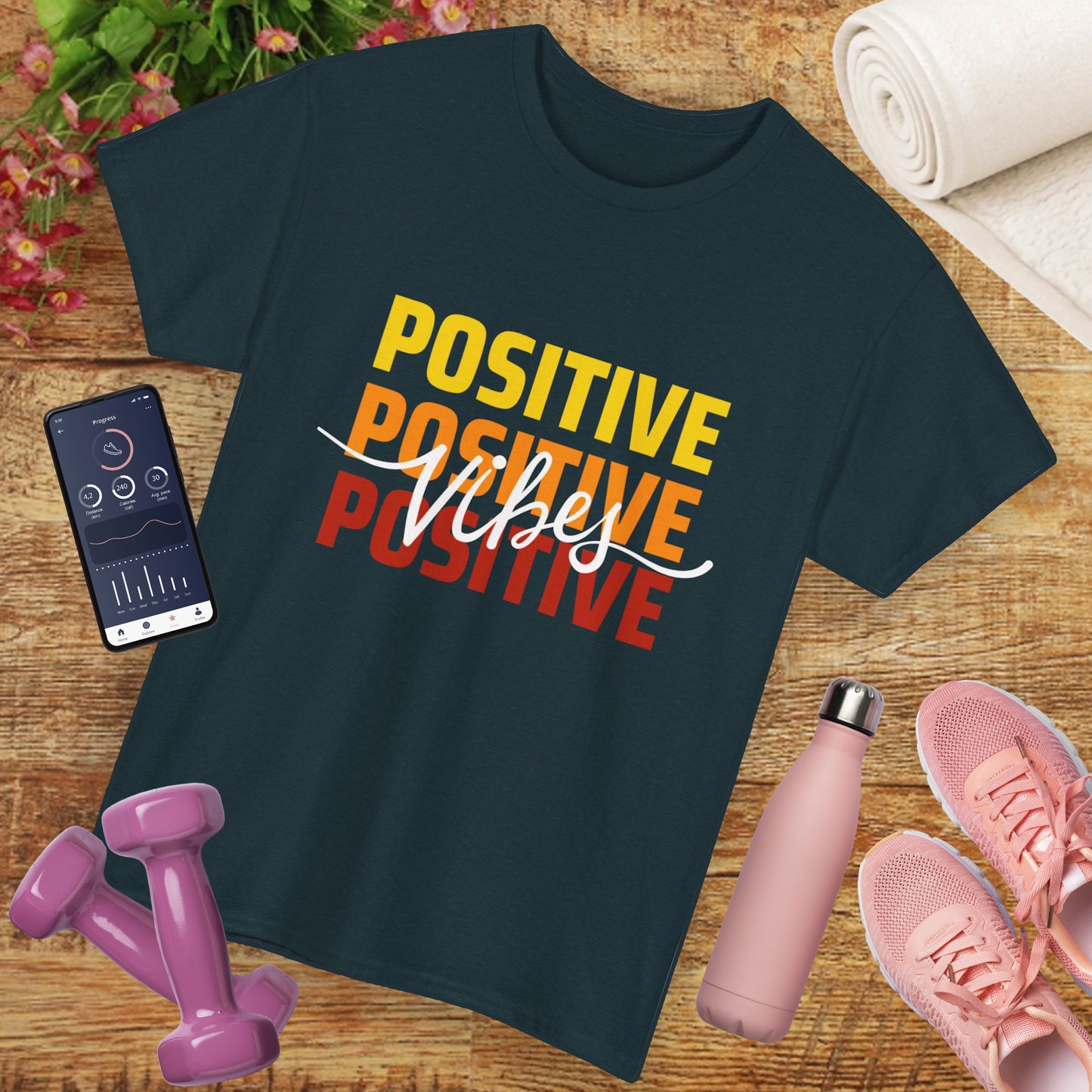 Positive Vibes - Triple Affirmation Heavy Cotton T-Shirt