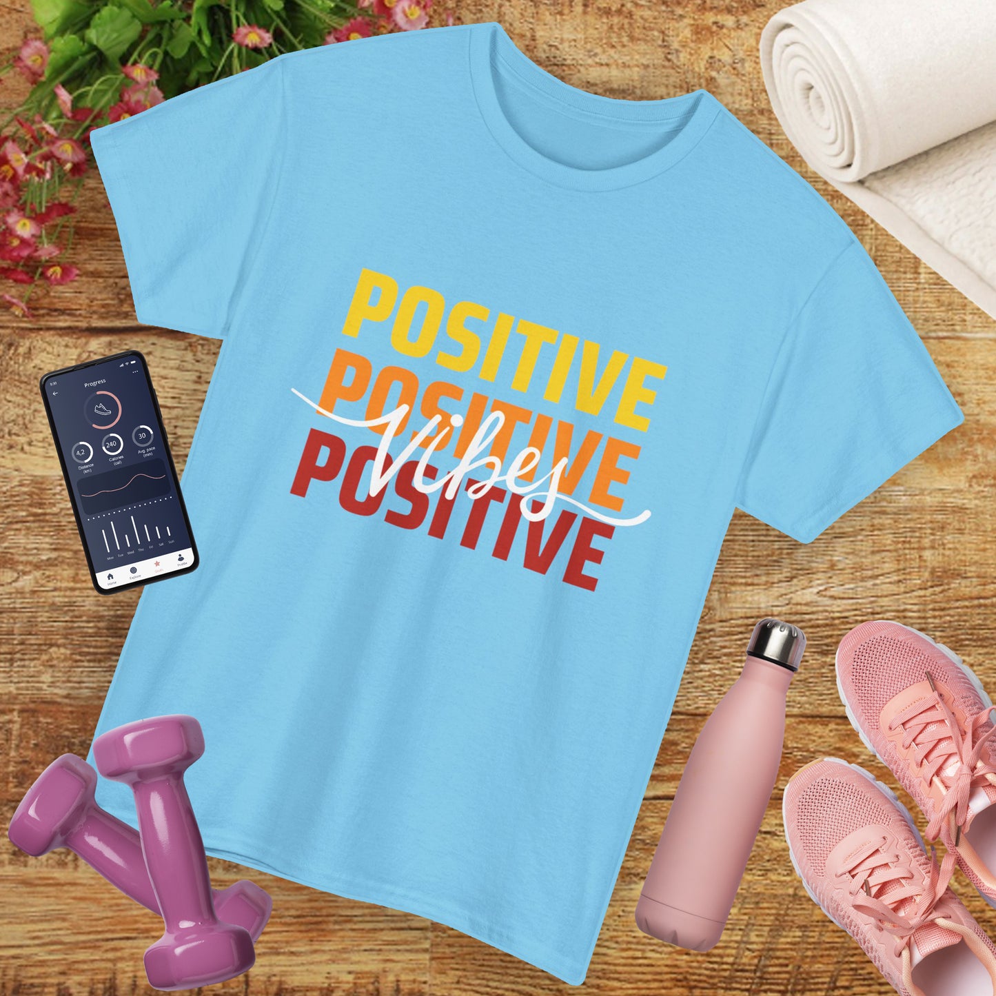 Positive Vibes - Triple Affirmation Heavy Cotton T-Shirt