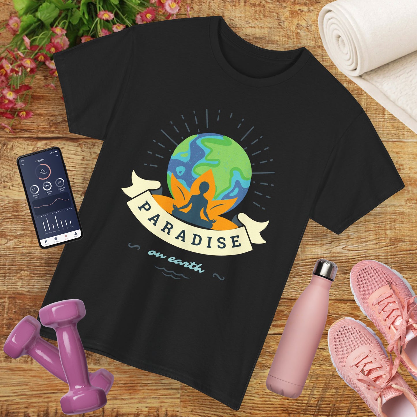 🌍Paradise Within Heavy Cotton Tee - Earth Meets Enlightenment