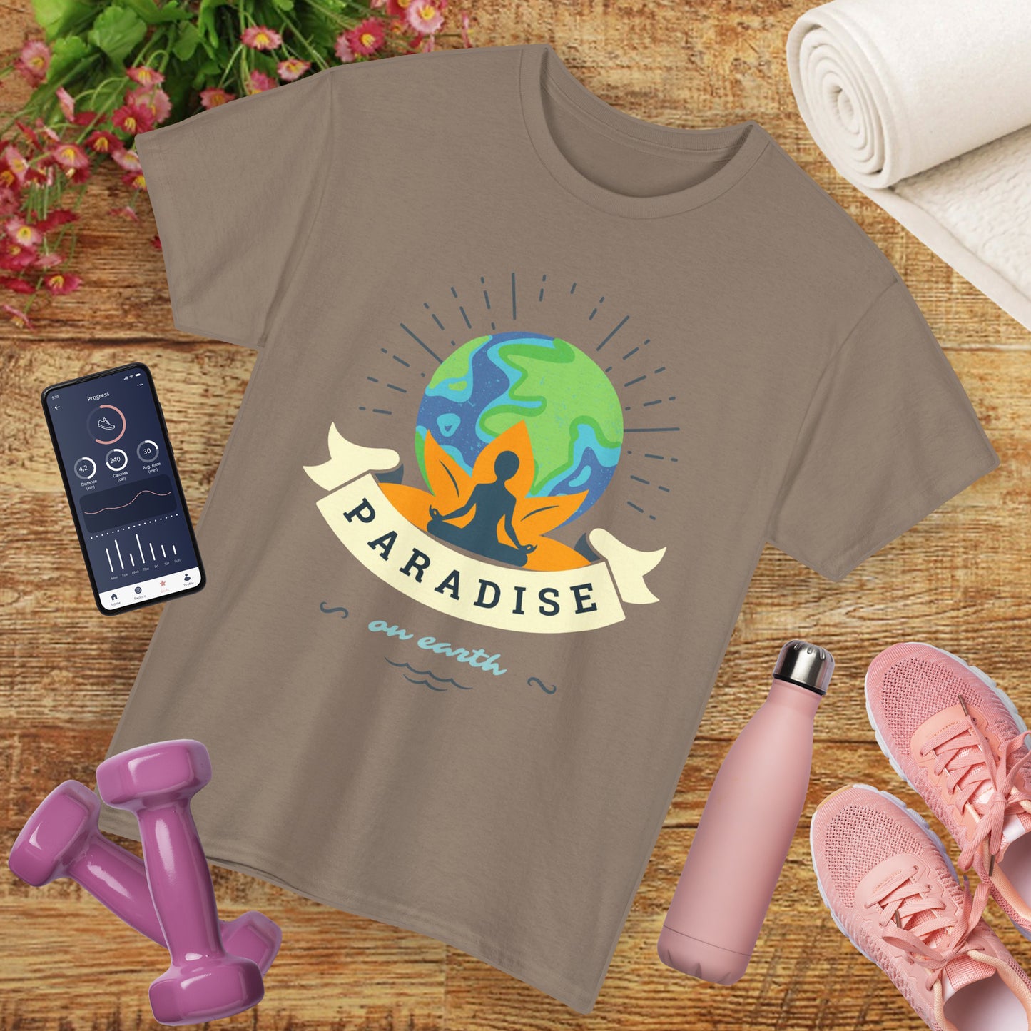 🌍Paradise Within Heavy Cotton Tee - Earth Meets Enlightenment