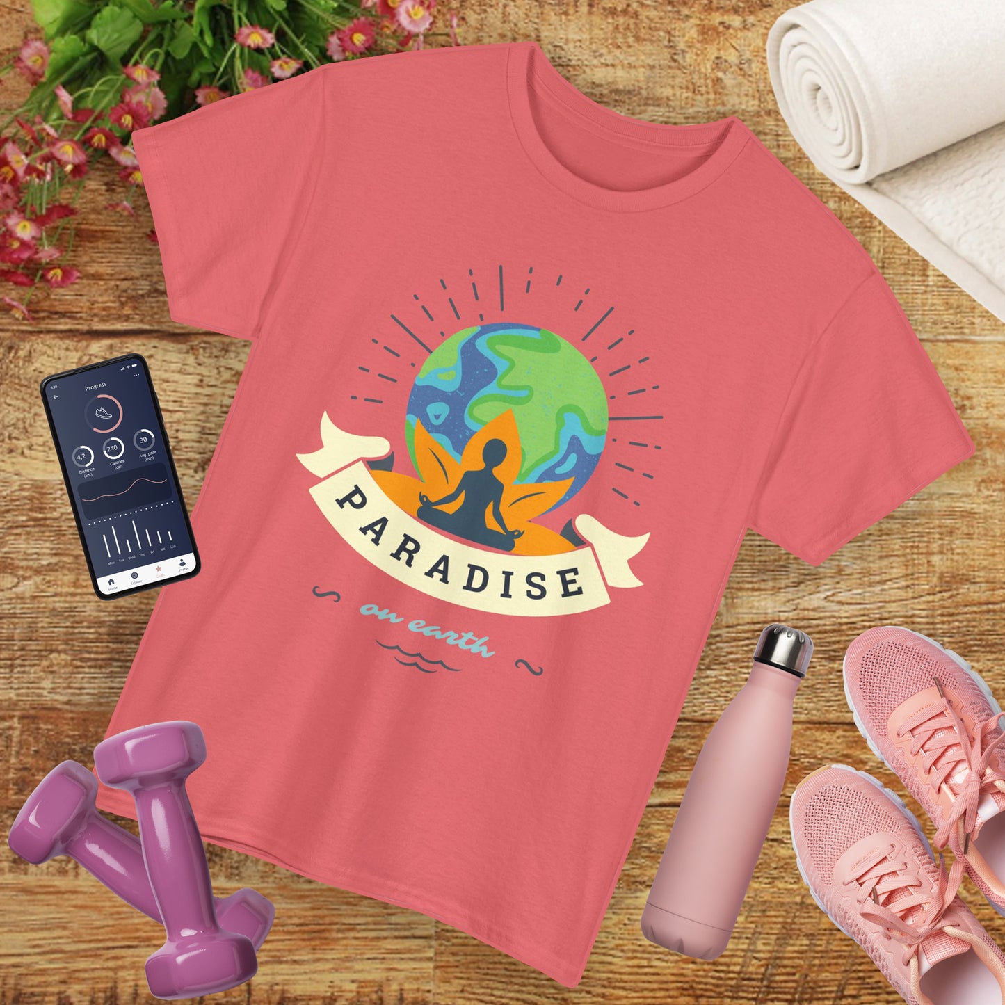 🌍Paradise Within Heavy Cotton Tee - Earth Meets Enlightenment