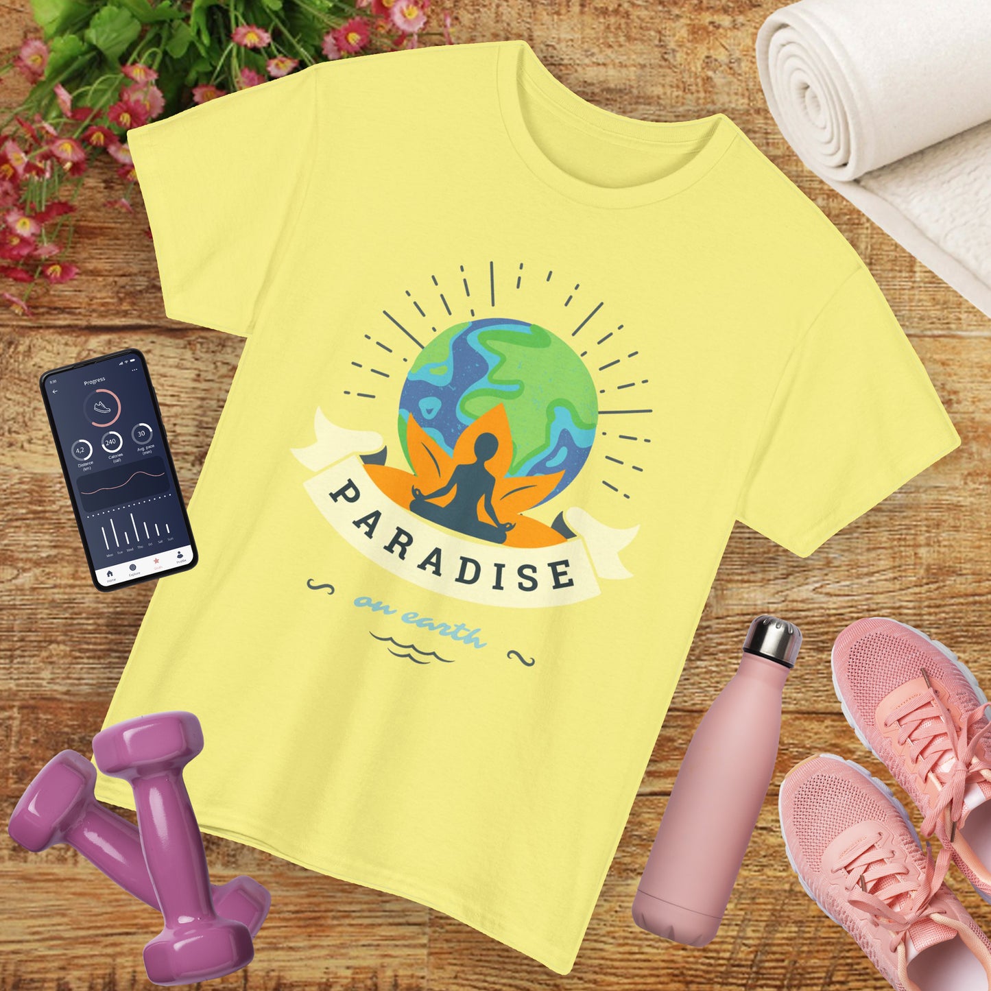 🌍Paradise Within Heavy Cotton Tee - Earth Meets Enlightenment