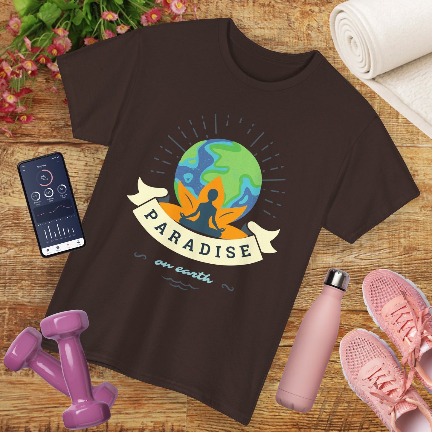 🌍Paradise Within Heavy Cotton Tee - Earth Meets Enlightenment