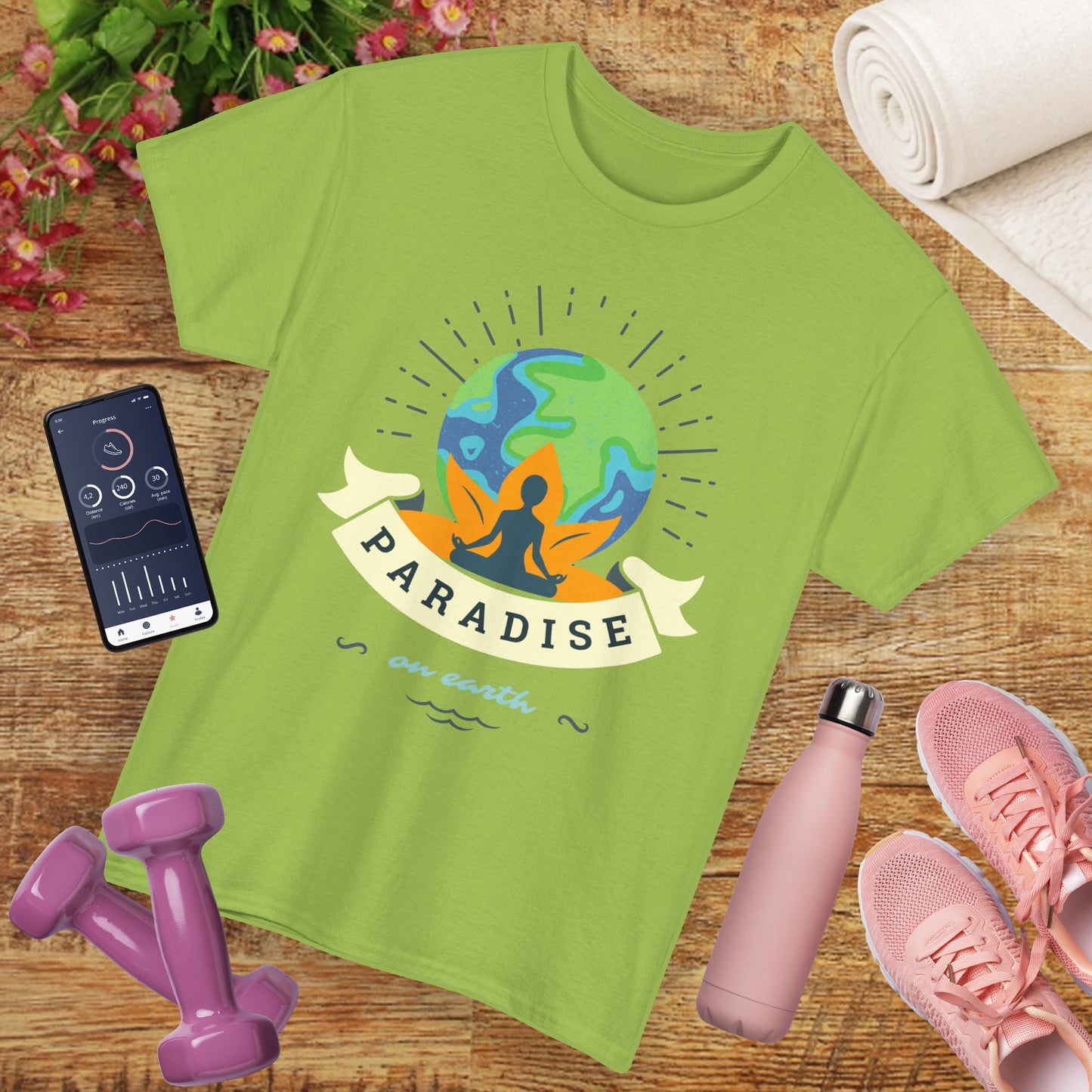 🌍Paradise Within Heavy Cotton Tee - Earth Meets Enlightenment