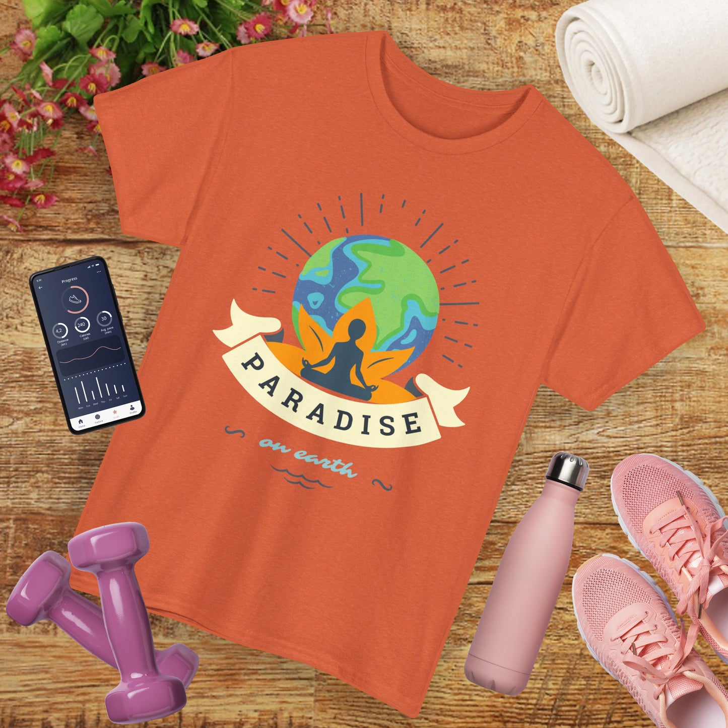 🌍Paradise Within Heavy Cotton Tee - Earth Meets Enlightenment