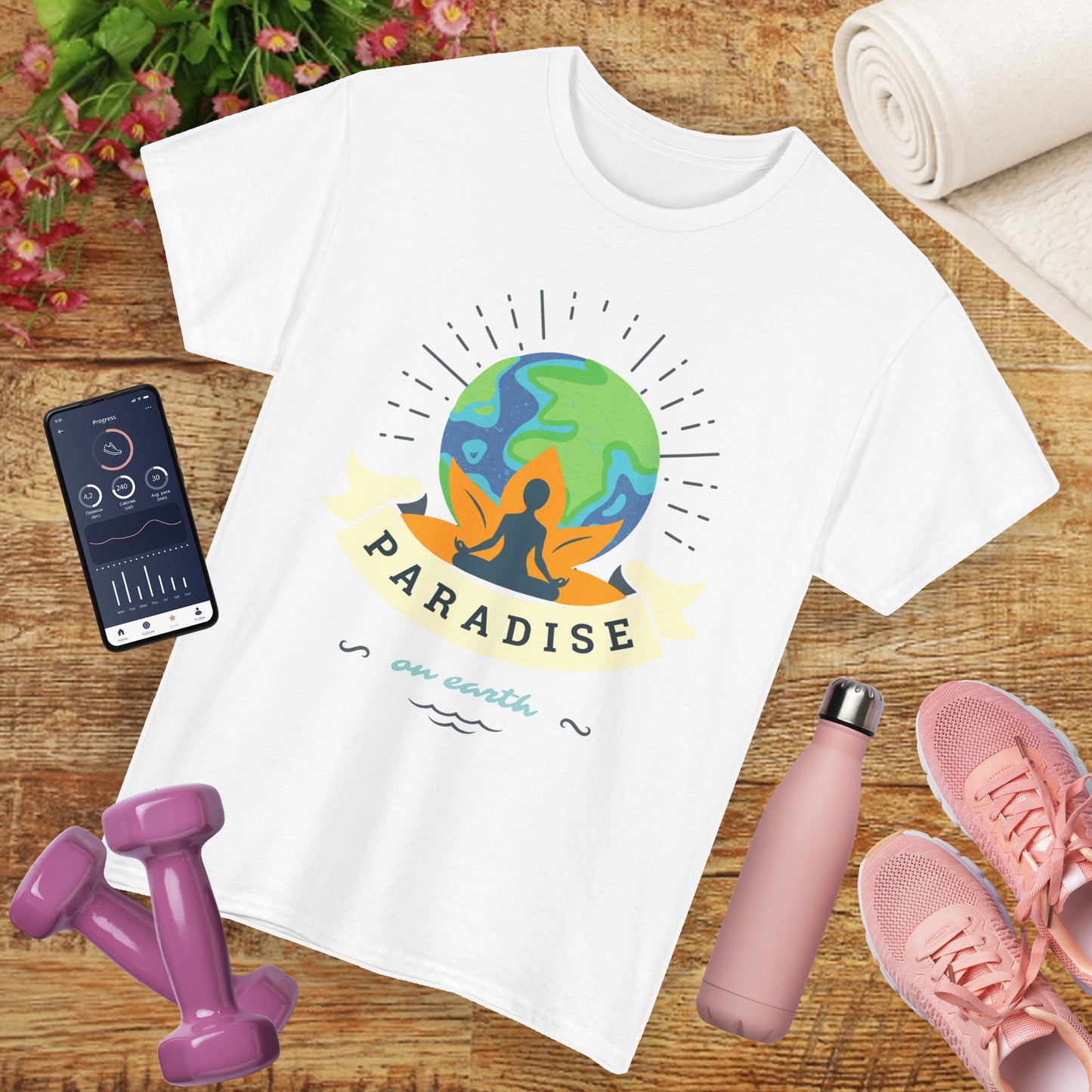 🌍Paradise Within Heavy Cotton Tee - Earth Meets Enlightenment