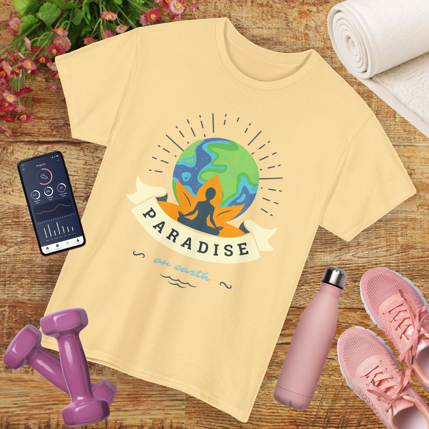 🌍Paradise Within Heavy Cotton Tee - Earth Meets Enlightenment