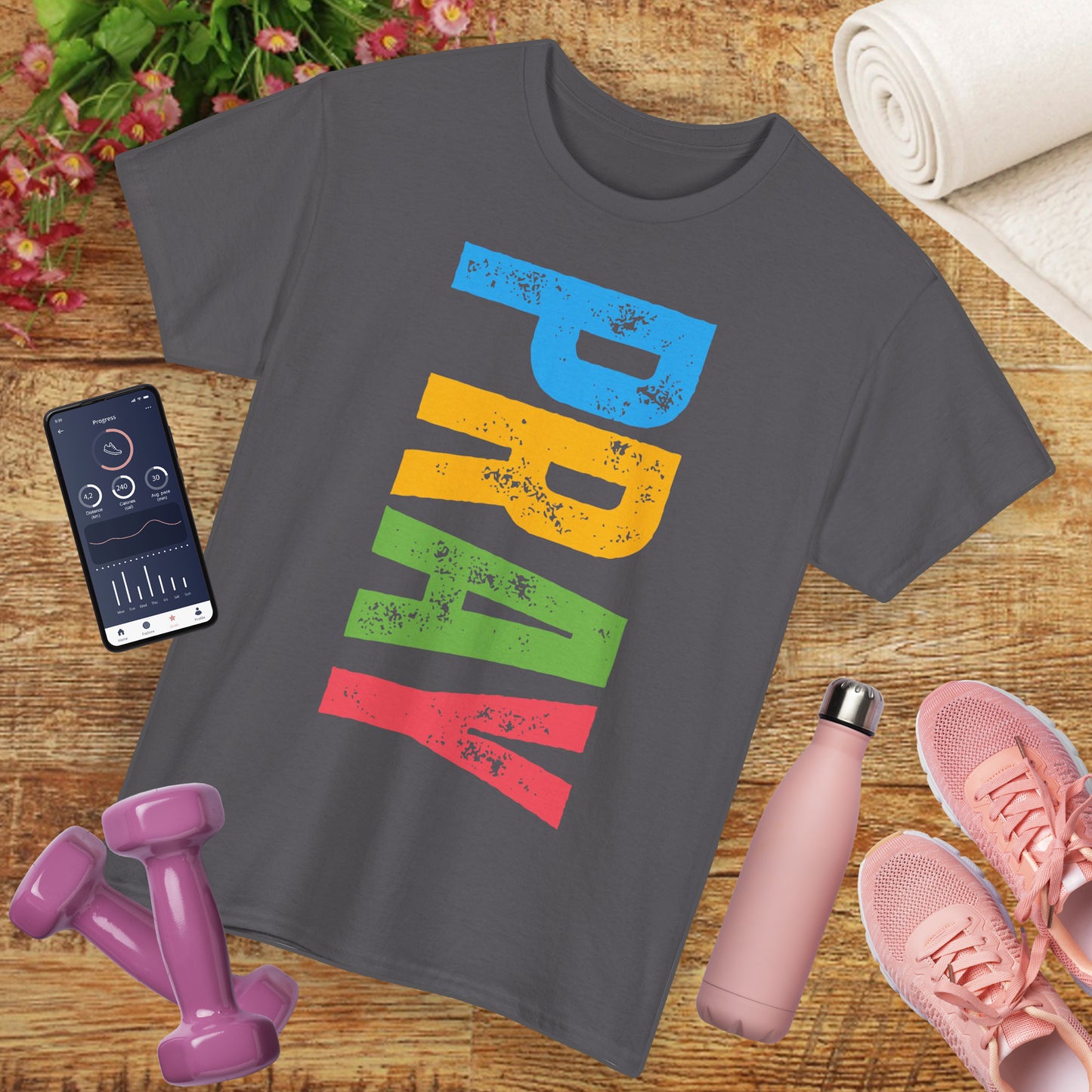 "PRAY" Heavy Cotton Tee - Inspirational T-Shirt for Spiritual Growth