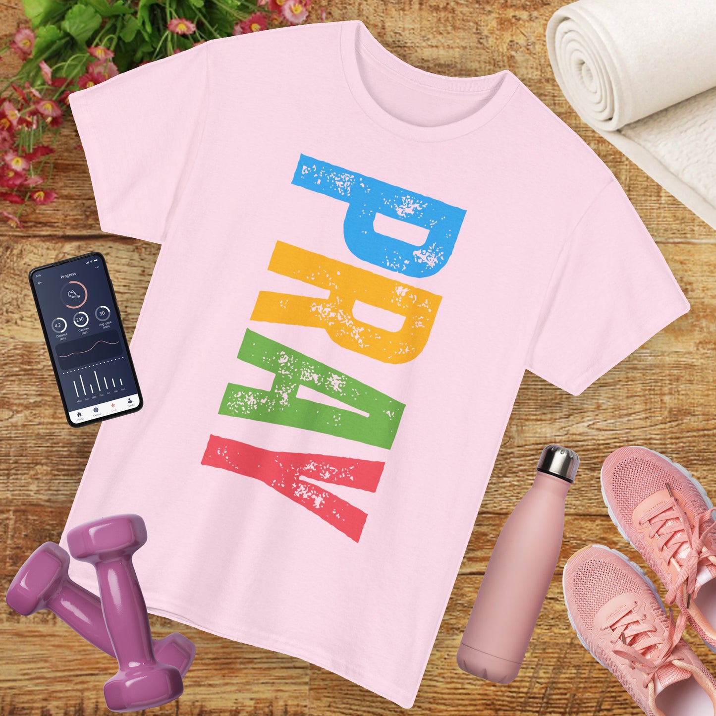 "PRAY" Heavy Cotton Tee - Inspirational T-Shirt for Spiritual Growth