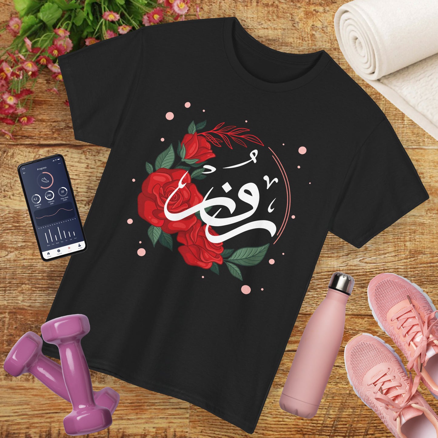 🌹"Rose Reverence" Heavy Cotton Tee - A Floral Vibration of Elegance and Beauty