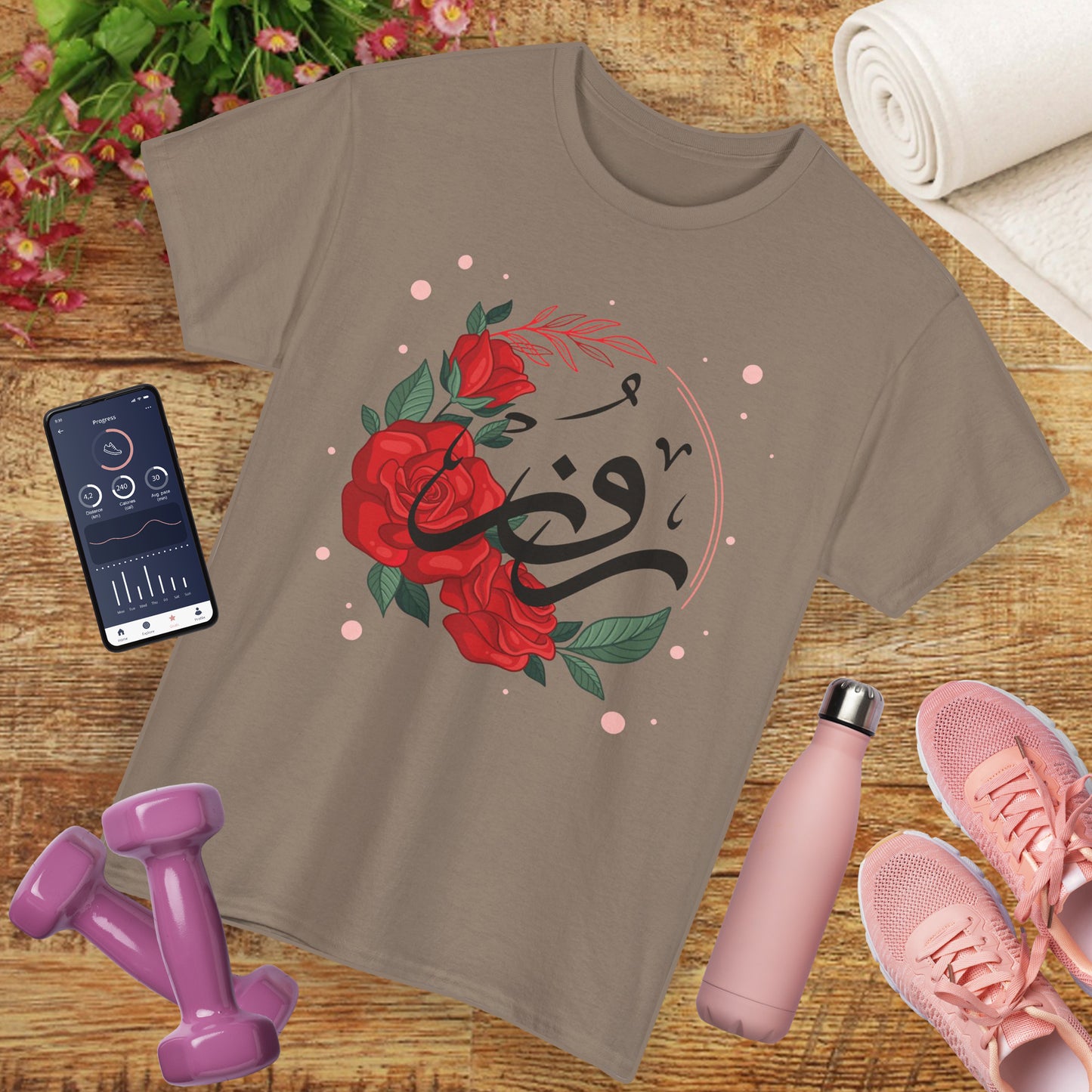 🌹"Rose Reverence" Heavy Cotton Tee - A Floral Vibration of Elegance and Beauty