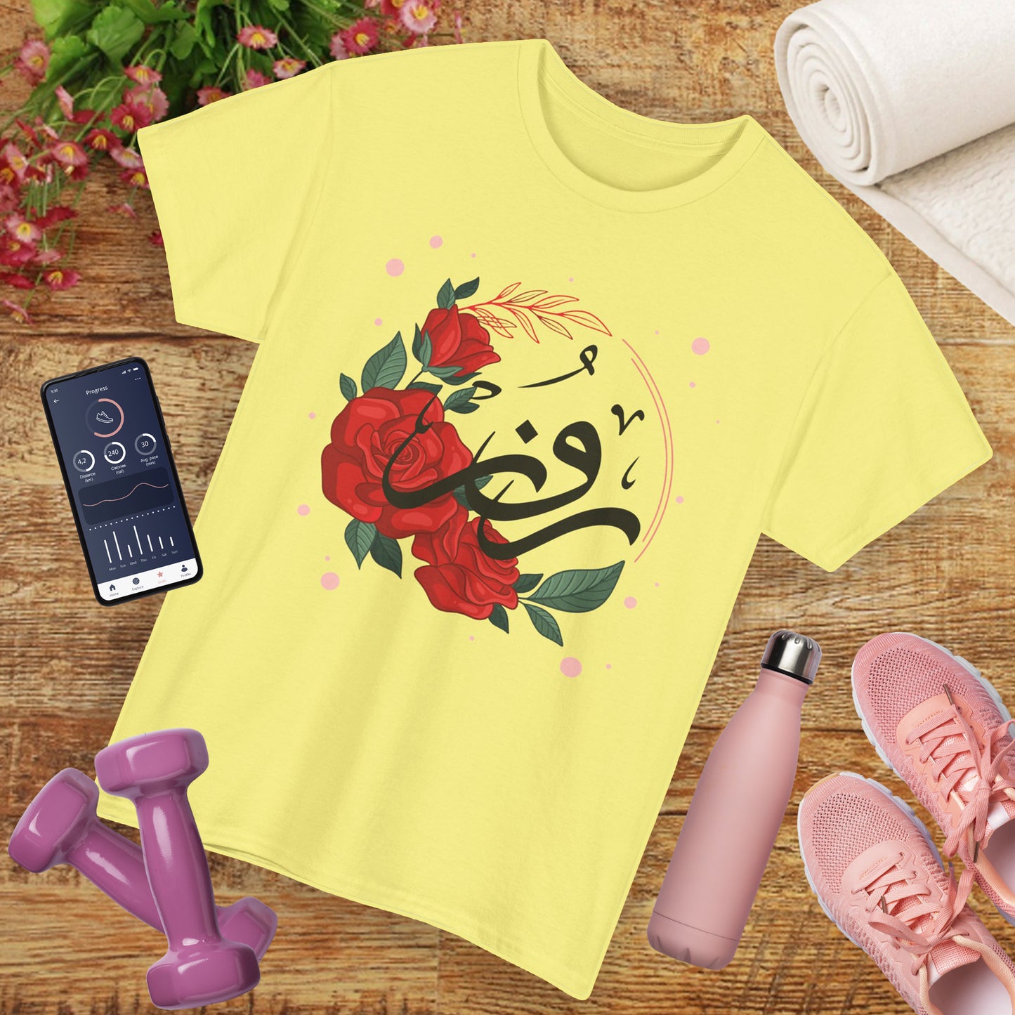 🌹"Rose Reverence" Heavy Cotton Tee - A Floral Vibration of Elegance and Beauty
