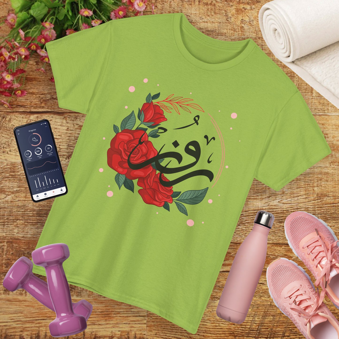 🌹"Rose Reverence" Heavy Cotton Tee - A Floral Vibration of Elegance and Beauty