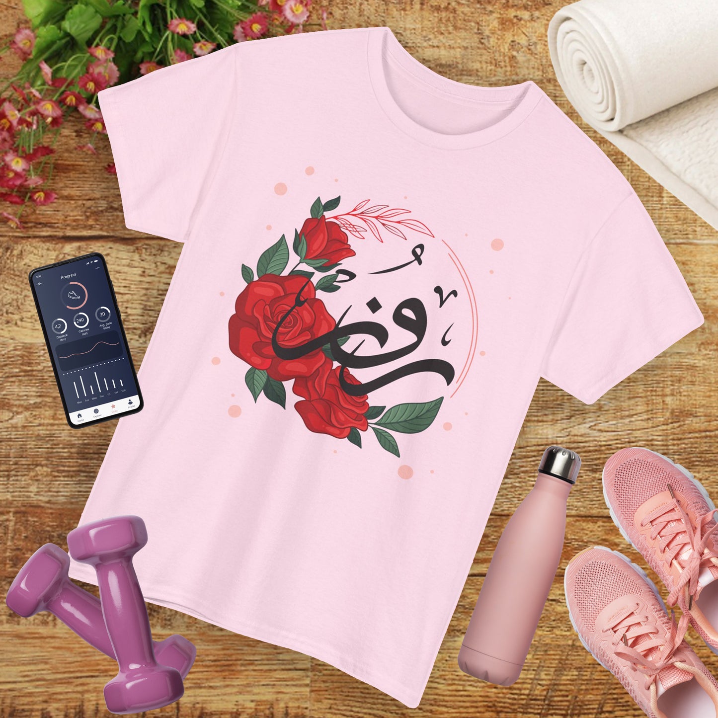 🌹"Rose Reverence" Heavy Cotton Tee - A Floral Vibration of Elegance and Beauty