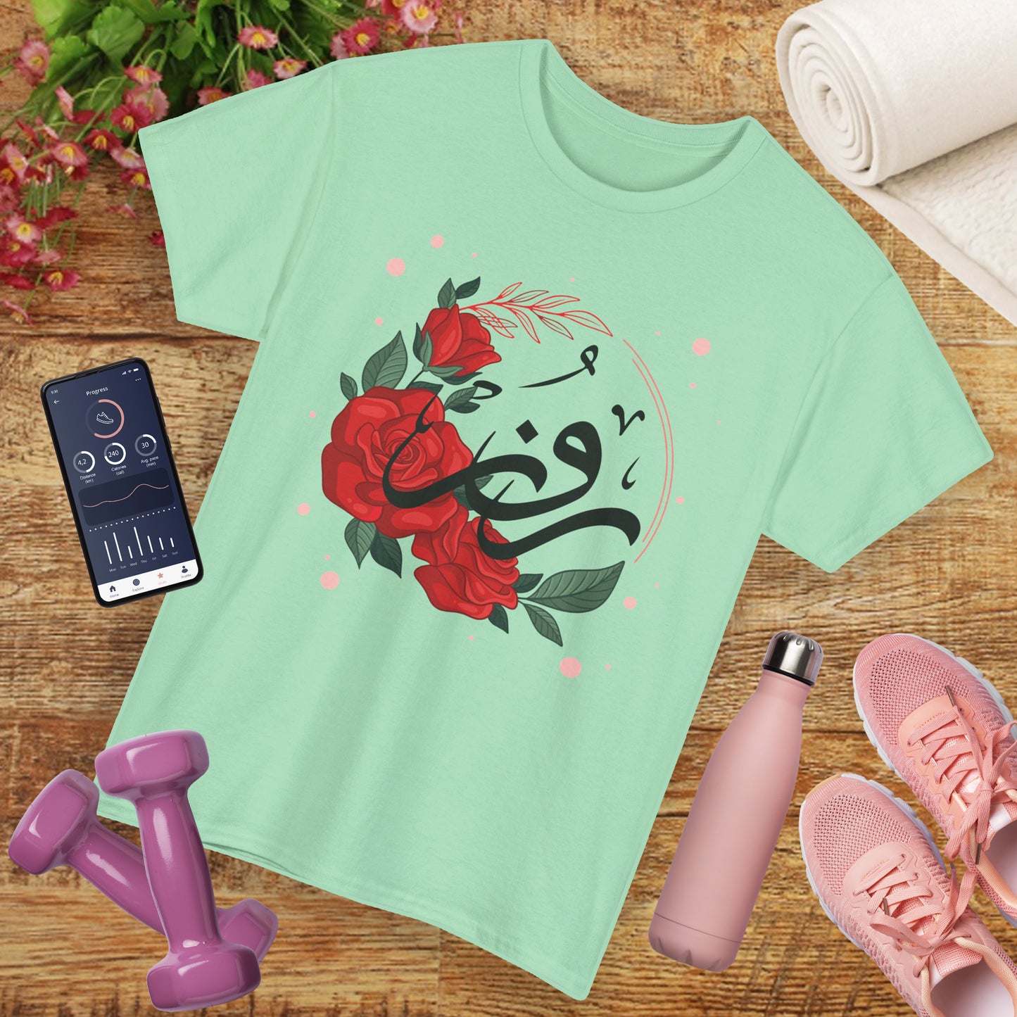 🌹"Rose Reverence" Heavy Cotton Tee - A Floral Vibration of Elegance and Beauty