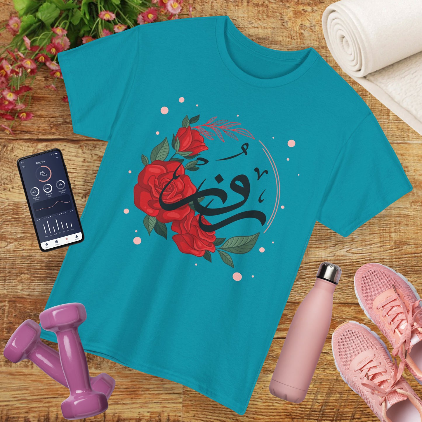 🌹"Rose Reverence" Heavy Cotton Tee - A Floral Vibration of Elegance and Beauty