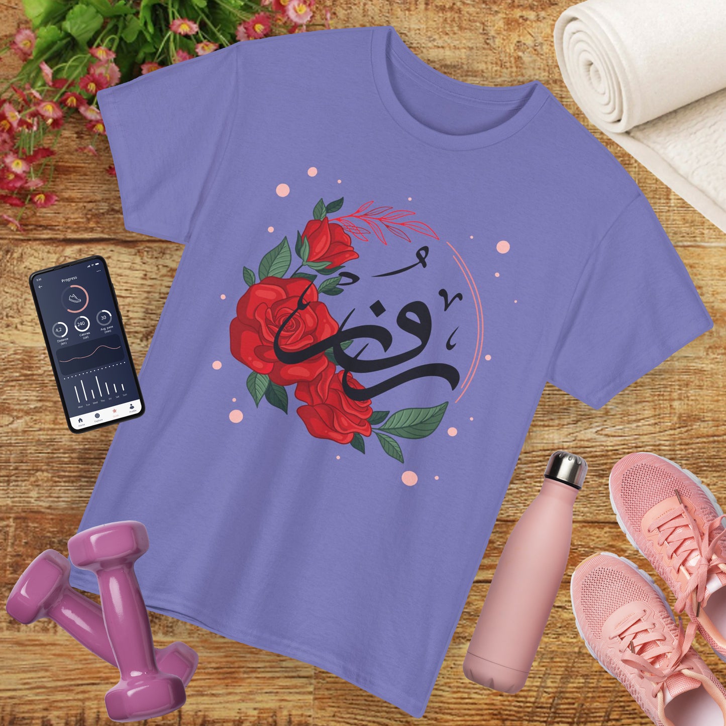 🌹"Rose Reverence" Heavy Cotton Tee - A Floral Vibration of Elegance and Beauty
