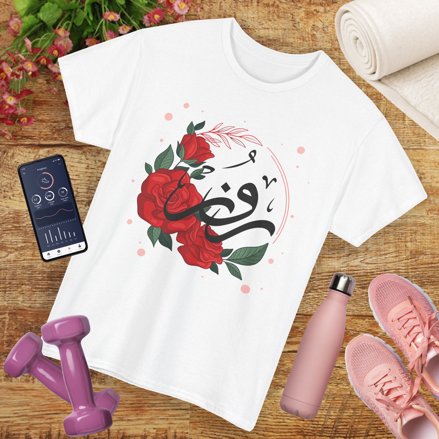 🌹"Rose Reverence" Heavy Cotton Tee - A Floral Vibration of Elegance and Beauty